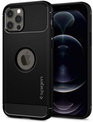 Spigen Rugged Armor Apple iPhone 12 / 12 Pro Hoesje Zwart