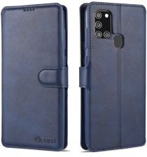 AZNS Samsung Galaxy A21S Portemonnee Stand Hoesje Blauw