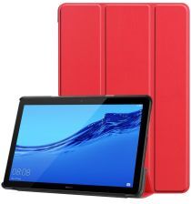 Geen Huawei MediaPad T5 Hoes Tri-fold Book Case Rood