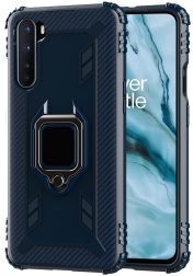 Geen OnePlus Nord Hoesje met Ring Kickstand Blauw