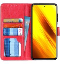 Geen Xiaomi Poco X3 / X3 Pro Hoesje Book Case met Pasjes Kunstleer Rood