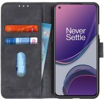 Khazneh OnePlus 8T Hoesje Retro Wallet Book Case Zwart