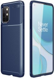 Geen OnePlus 8T Back Cover Hoesje Siliconen Carbon Blauw