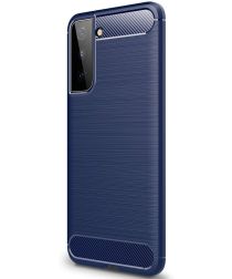Selected by GSMpunt.nl Samsung Galaxy S21 Plus Hoesje Geborsteld TPU Back Cover Blauw
