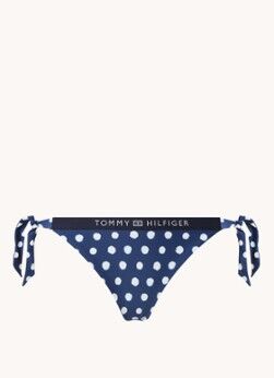 Tommy Hilfiger Brazilian bikinislip met stippenprint en logoband - Donkerblauw