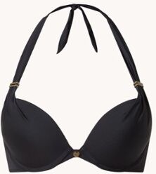 Hunkemöller Sunset Dreams voorgevormde push-up halter bikinitop met beugelondersteuning - Zwart