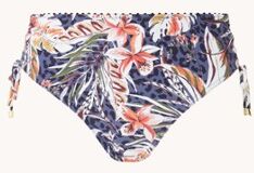 Cyell Reversible high waisted bikinislip met print - Donkerblauw