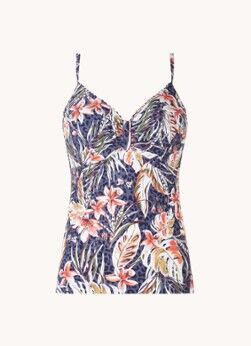 Cyell Botanic tankini met beugelondersteuing - Donkerblauw