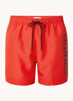 Calvin Klein Zwemshorts met steekzakken en logoprint - Rood