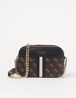 GUESS Noelle cameratas met logo - Donkerbruin