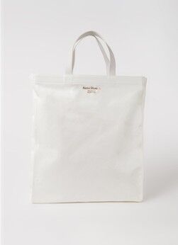 Acne Studios Shopper met leren details en metallic finish - Wit