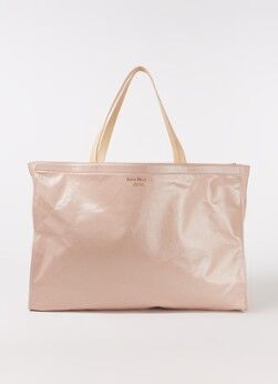 Acne Studios Shopper L met leren details en metallic finish - Oudroze