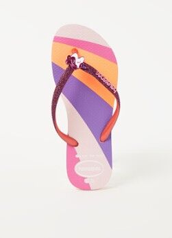 Havaianas Slim slipper met glitter details - Roze