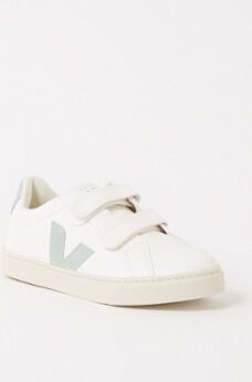 Veja Esplar sneaker van leer met suède details - Wit