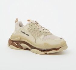 Balenciaga Triple S sneaker met mesh details - Beige