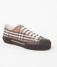 BURBERRY Jack sneaker met ruitdessin - Beige