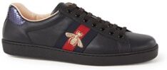 Gucci Ace sneaker van leer met borduring - Zwart