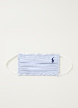 Ralph Lauren Niet-medisch mondkapje met streepprint in softcase - Blue/White