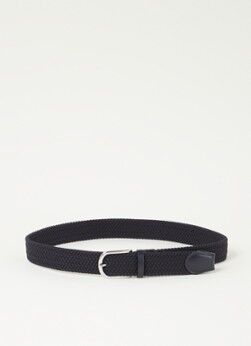 Reiss Elmont gevlochten riem met leren details - Zwart