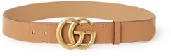 Gucci Marmont riem van leer met logo - Bruin