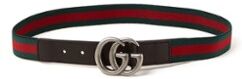 Gucci Elastische riem met leren details - Groen