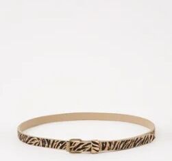 Scotch & Soda Riem van leer met dierenprint - Bruin