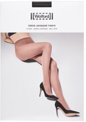 Wolford Croco Jacquard panty in 50 denier - Donkergroen