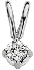 Diamond Point Witgouden solitair groeibriljant hanger, 0.05 ct. 0.05 ct diamant Groeibriljant - Witgoud