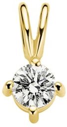 Diamond Point Geelgouden solitair groeibriljant hanger, 0.18 ct. 0.18 ct diamant Groeibriljant - Geelgoud