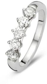 Diamond Point Ring van 18 karaat witgoud met 0.50 ct diamant Hearts & Arrows - Witgoud