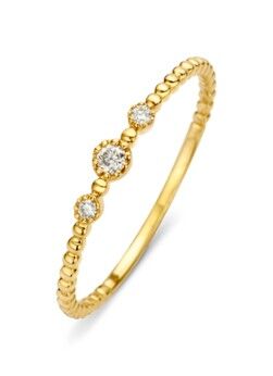 Diamond Point Joy ring van 14 karaat geelgoud met 0.07 ct diamant - Goud
