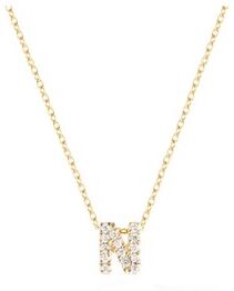 Diamond Point Geelgouden collier 0.03 ct diamant Alphabet - Geelgoud