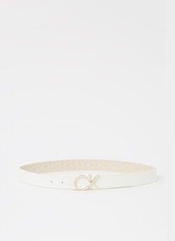 Calvin Klein Reversible riem van van leer met logoprint - Wit