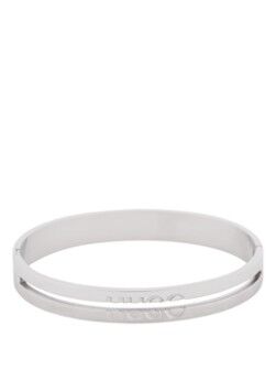 HUGO BOSS E-Cut bangle met logogravering - Zilver