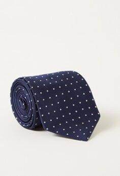 Ralph Lauren Stropdas van zijde met stippenprint - Navy/White