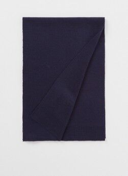 Lyle & Scott Fijngebreide sjaal 170 x 35 cm - Donkerblauw