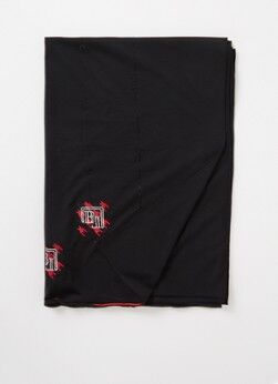 BYLIMA On pied sjaal met logoprint en strass 200 x 70 cm - Zwart