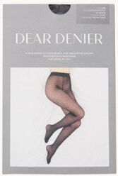 DEAR DENIER Kate Croissant panty met print in 50 denier black - Zwart