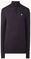 Ted Baker Tooting fijngebreide pullover van wol met halve rits - Donkerblauw