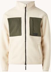 Superdry Jack van fleece met ritszakken - Gebroken wit