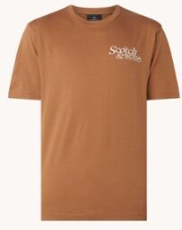 Scotch & Soda T-shirt met logoprint - Hazelnootbruin