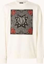 Scotch & Soda Elvis sweater met print - Creme