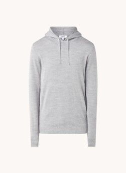 Reiss Holland fijngebreide hoodie van wol - Lichtgrijs