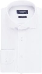 Profuomo Knitted Shirt slim fit overhemd van piqué katoen - Wit