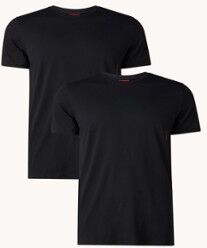 HUGO BOSS T-shirt met ronde hals in 2-pack - Zwart