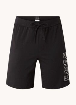 HUGO BOSS Identity straight fit korte joggingbroek met logoprint - Zwart
