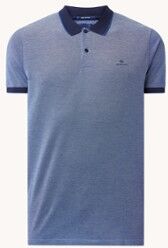 Gant Oxford regular fit polo met microdessin - Blauw