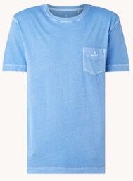 Gant Sunfaded T-shirt met borstzak en logoborduring - Blauw