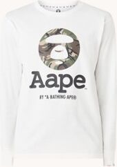 Aape Longsleeve met logoprint - Wit