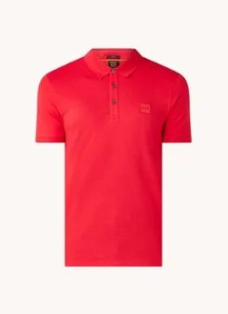 HUGO BOSS Passenger slim fit polo van piqué katoen met logo - Rood